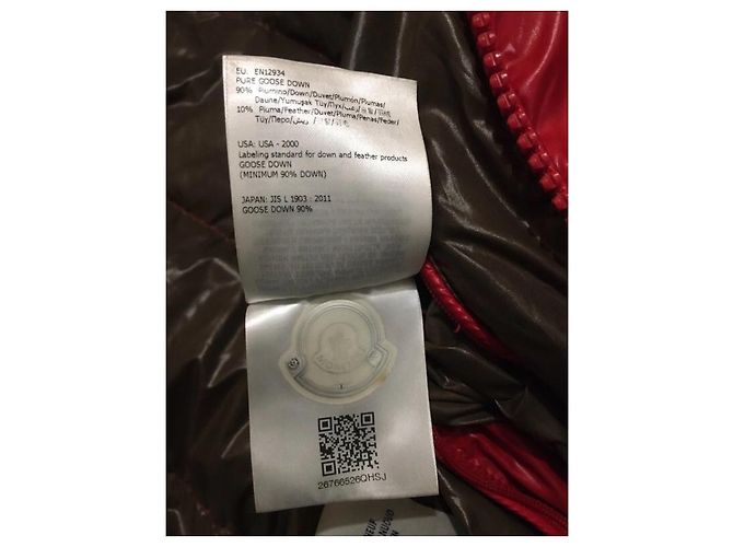 Abrigo Moncler Rojo de Nylon Roja Burdeos - vista 13