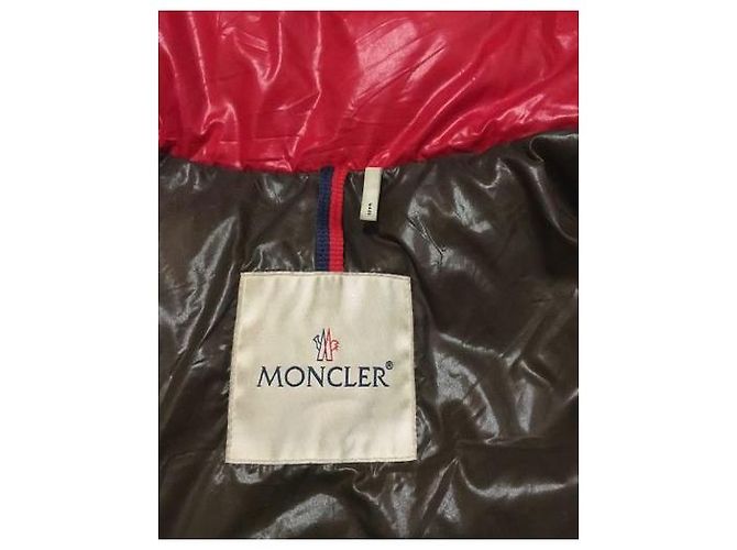 Abrigo Moncler Rojo de Nylon Roja Burdeos - vista 3