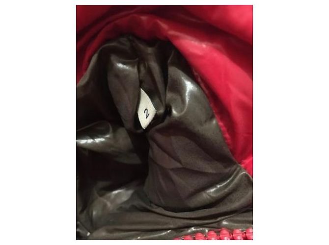 Abrigo Moncler Rojo de Nylon Roja Burdeos - vista 6