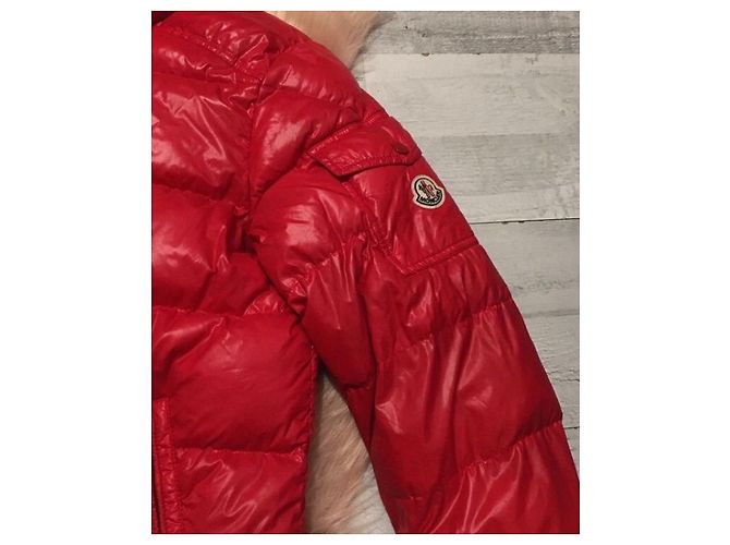 Abrigo Moncler Rojo de Nylon Roja Burdeos - vista 8