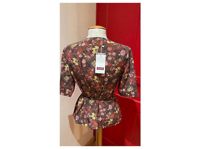 Comptoir Des Cotonniers Camicetta Avvolgente in Seta Floreale Multicolore - vista 2