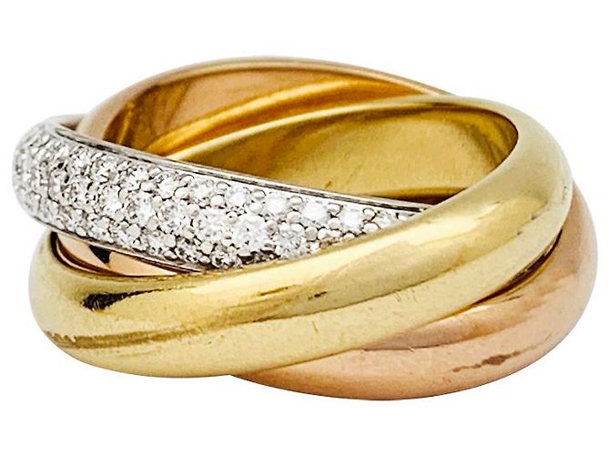 Love Anello Cartier, classico 'Trinity', 3 ori, diamanti. - vista 2