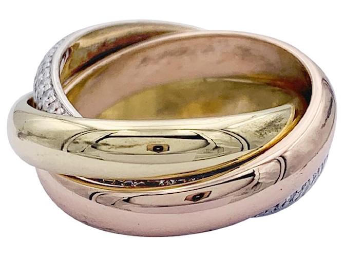 Love Anello Cartier, classico 'Trinity', 3 ori, diamanti. - vista 4