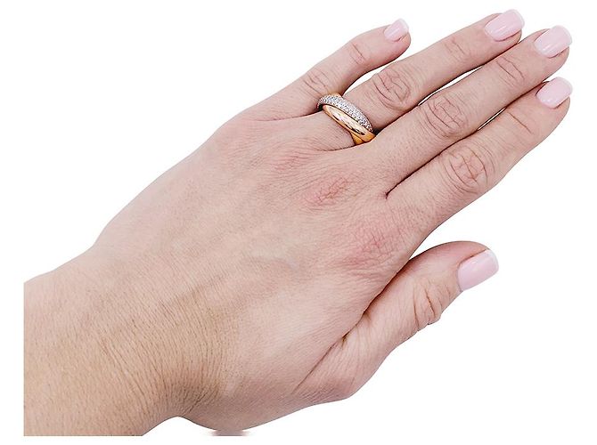 Love Anello Cartier, classico 'Trinity', 3 ori, diamanti. - vista 5