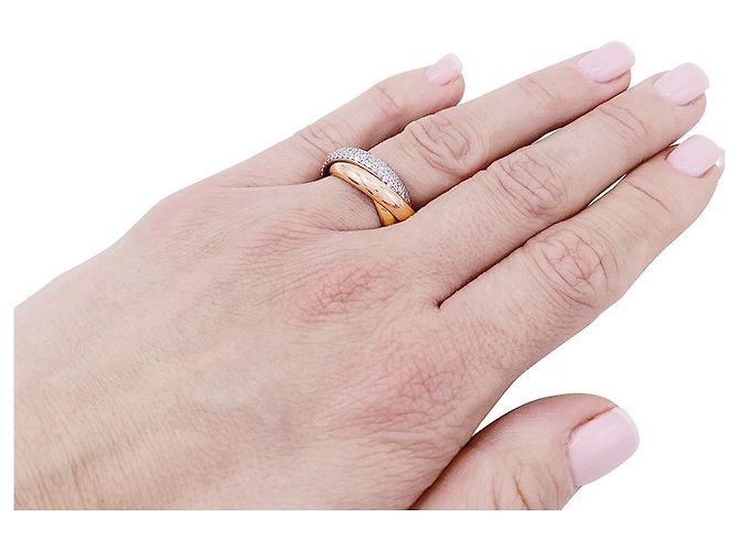 Love Anello Cartier, classico 'Trinity', 3 ori, diamanti. - vista 6