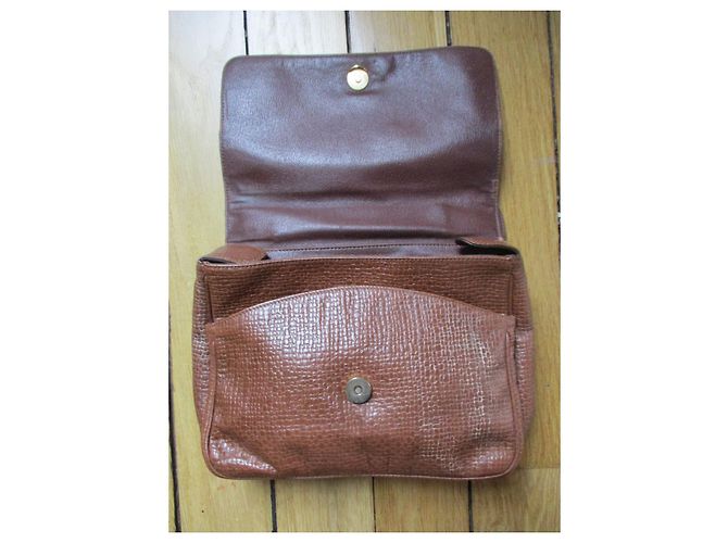 Bolsa de mão Courreges em couro caramelo - vista 2