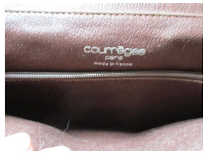 Bolsa de mão Courreges em couro caramelo - vista 4