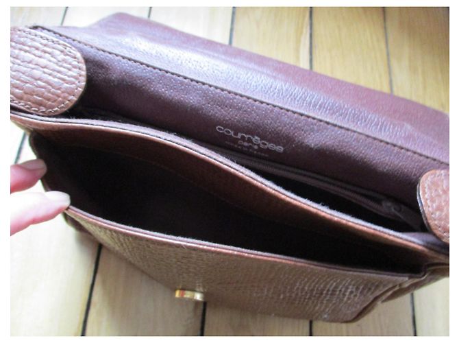 Bolsa de mão Courreges em couro caramelo - vista 5