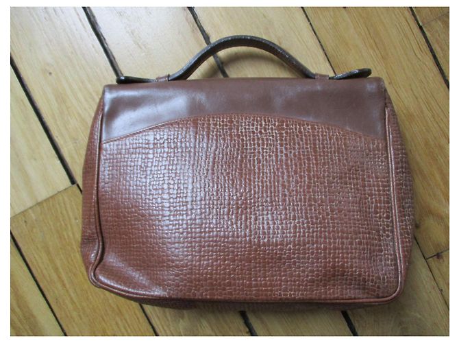 Bolsa de mão Courreges em couro caramelo - vista 6