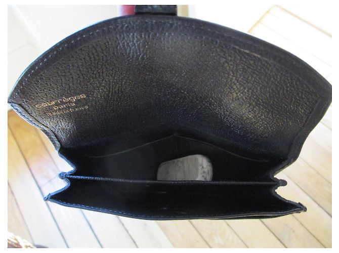 Courreges Tarjetero de cuero negro. - vista 3