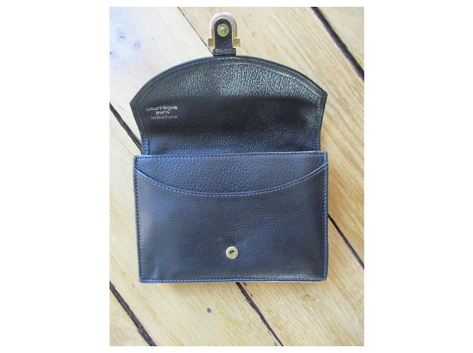 Courreges Tarjetero de cuero negro. - vista 5