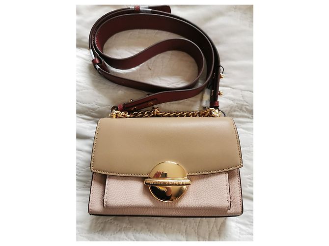 Borsa a spalla Marc Jacobs in pelle Rosa Marrone Bordeaux Bordò Marrone chiaro Gold hardware - vista 7
