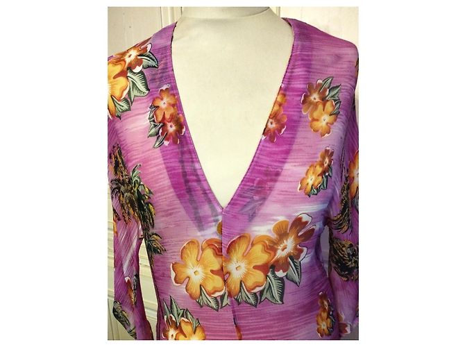 ANTIK BATIK PAGODE PALMSEIDENKLEID S 36 Pink - Ansicht 12