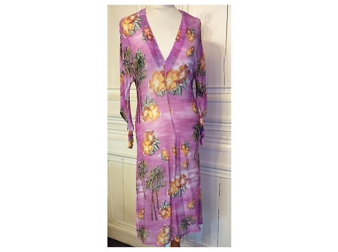 ANTIK BATIK PAGODE PALMSEIDENKLEID S 36 Pink - Ansicht 2