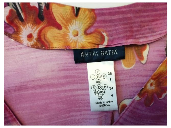 ANTIK BATIK PAGODE PALMSEIDENKLEID S 36 Pink - Ansicht 4