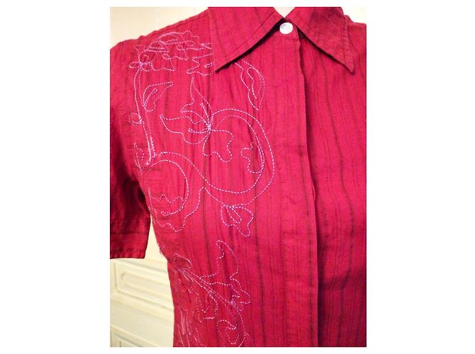 ANTIK BATIK KLEID FOLK KLEID BAYADERE BESTICKTES HEMD TS ODER T36/38 Rot - Ansicht 12