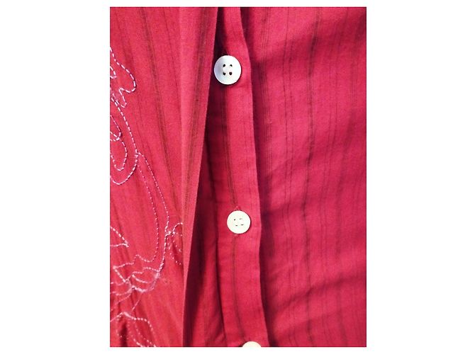 ANTIK BATIK KLEID FOLK KLEID BAYADERE BESTICKTES HEMD TS ODER T36/38 Rot - Ansicht 7