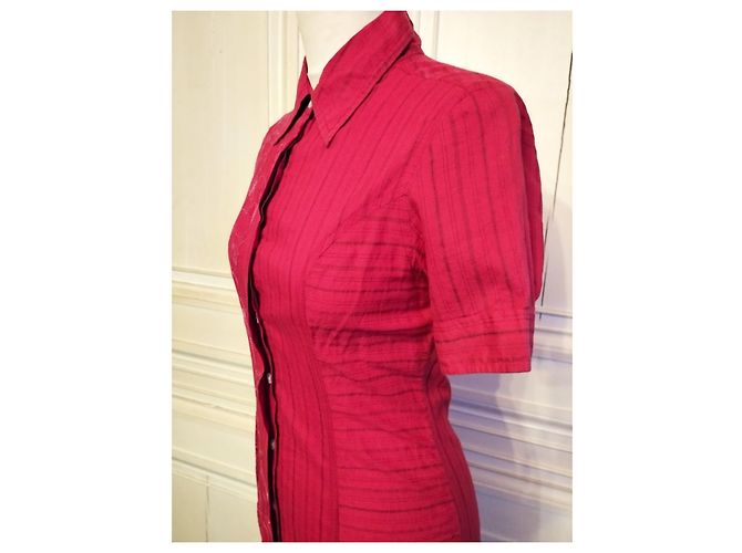 ANTIK BATIK KLEID FOLK KLEID BAYADERE BESTICKTES HEMD TS ODER T36/38 Rot - Ansicht 8