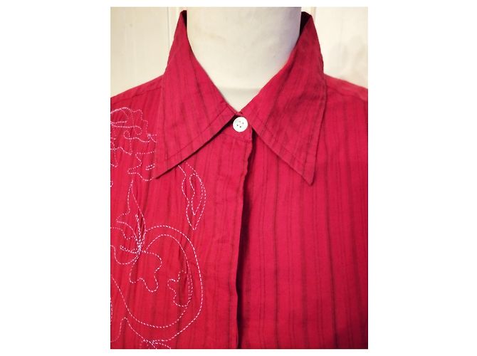 ANTIK BATIK KLEID FOLK KLEID BAYADERE BESTICKTES HEMD TS ODER T36/38 Rot - Ansicht 9