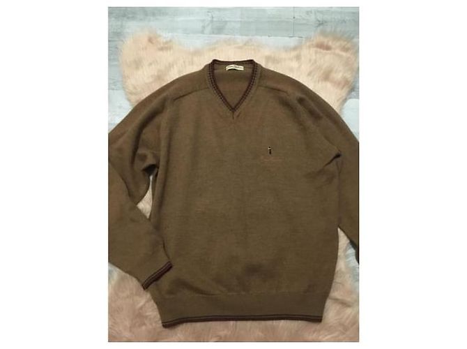 Maglia Pierre Cardin in lana con scollo a V marrone Nero Multicolore Cachi - vista 2