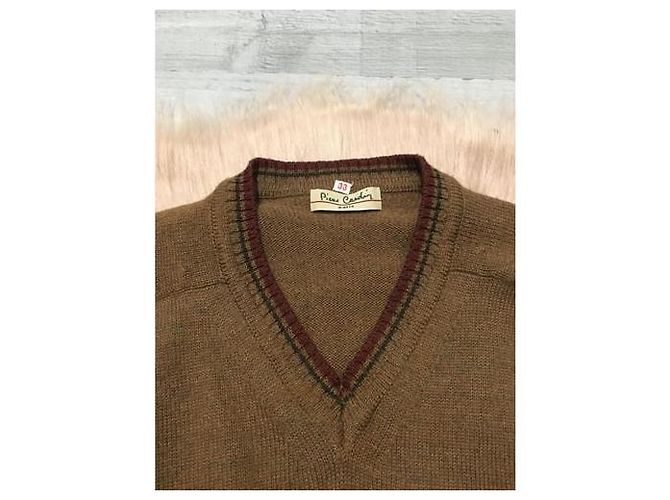 Maglia Pierre Cardin in lana con scollo a V marrone Nero Multicolore Cachi - vista 3
