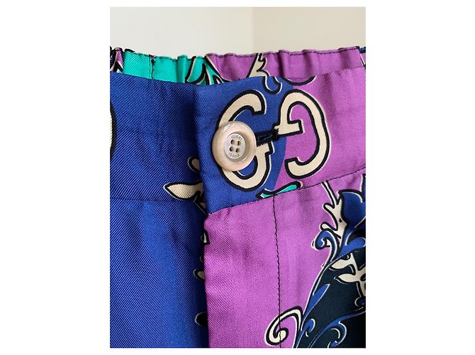 Gucci Seidenhose mit Logo Mehrfarben - Ansicht 2