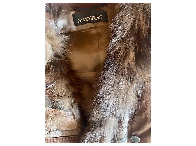 Giacca Ramosport in cotone marrone con inserti in pelle - vista 11