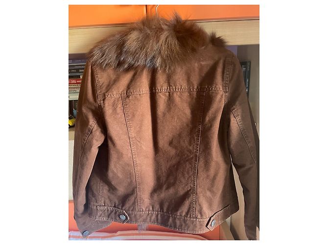 Giacca Ramosport in cotone marrone con inserti in pelle - vista 12