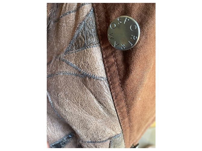 Giacca Ramosport in cotone marrone con inserti in pelle - vista 17