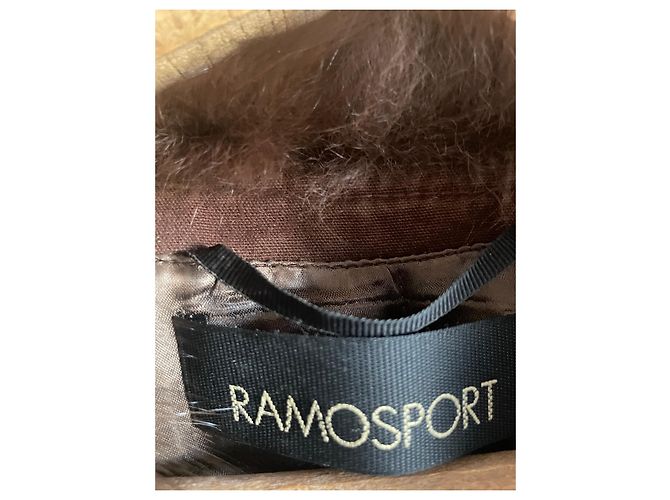 Giacca Ramosport in cotone marrone con inserti in pelle - vista 2