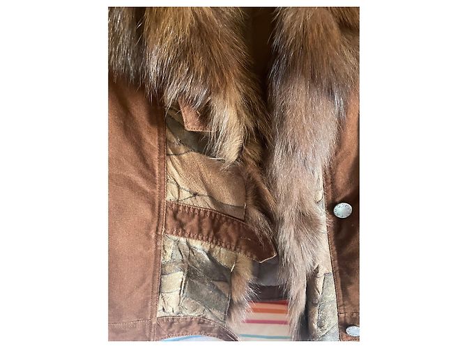 Giacca Ramosport in cotone marrone con inserti in pelle - vista 3