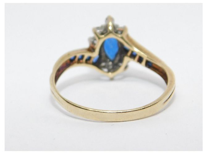 Autre Marque Saphir-Diamant-Shuttle-Ring in Gelbgold - Ansicht 3