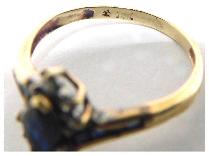 Autre Marque Saphir-Diamant-Shuttle-Ring in Gelbgold - Ansicht 4