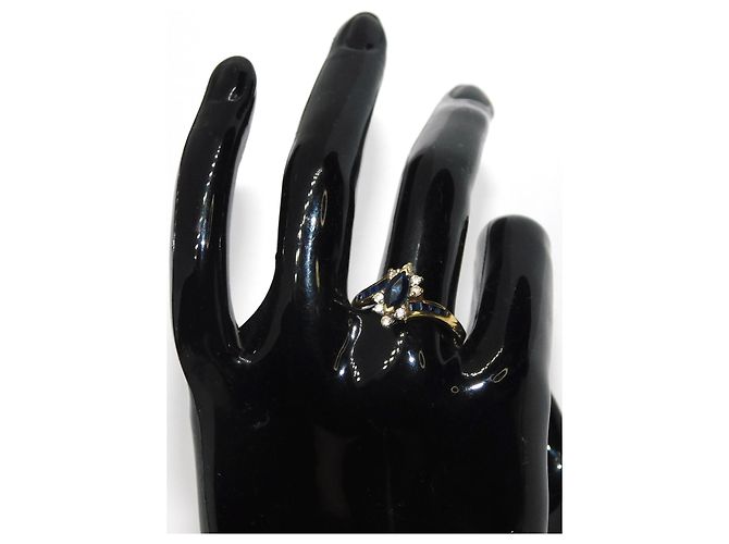 Autre Marque Saphir-Diamant-Shuttle-Ring in Gelbgold - Ansicht 7