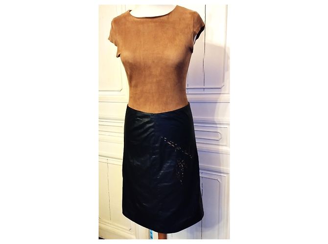 BARBARA BUI ROCK ROCK GLACIS LEDEREFFEKT DURCHBROCHENE LASERSCHNITTE T 36/38 Schwarz - Ansicht 8
