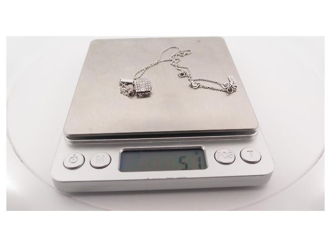 NUOVA COLLANA PENDENTE MESSIKA LIZ IN ORO BIANCO 18K 81 Diamants 0.81 COLLANA CT - vista 5