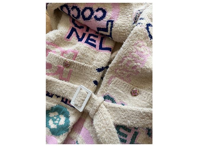 Cambon Chanel Strickjacke aus Baumwolle Farbe Eggshell Größe 36 Aus weiß - Ansicht 11