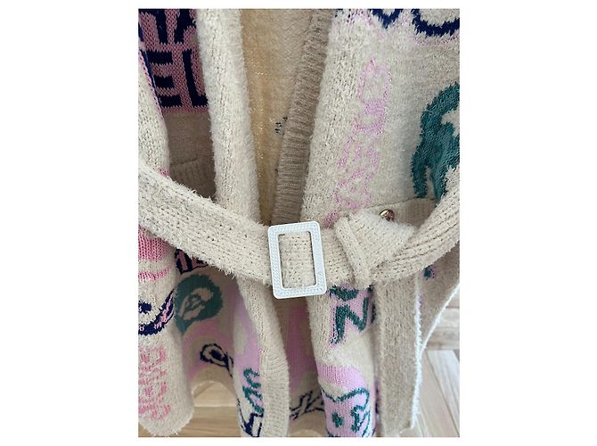 Cambon Chanel Strickjacke aus Baumwolle Farbe Eggshell Größe 36 Aus weiß - Ansicht 5