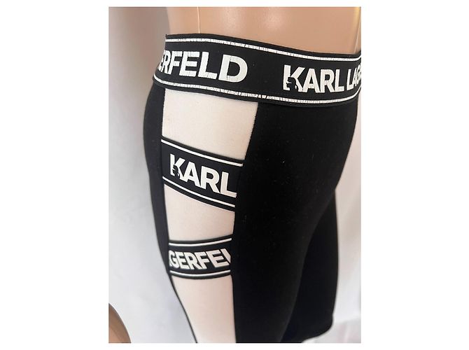 Leggings Karl Lagerfeld Negros de Rayón Corte Ajustado Blanco - vista 3