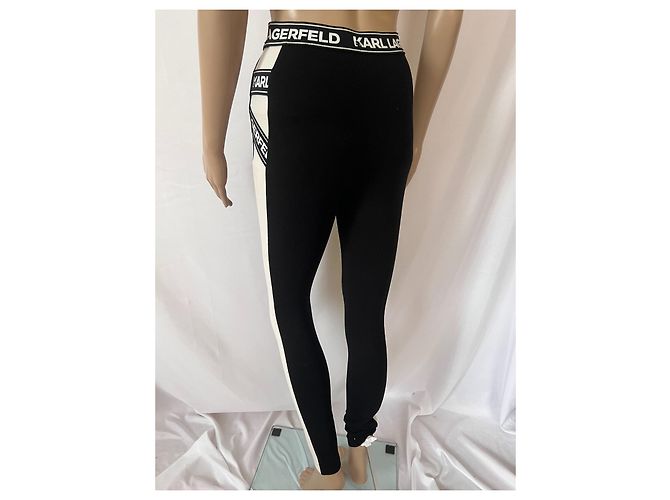 Leggings Karl Lagerfeld Negros de Rayón Corte Ajustado Blanco - vista 5