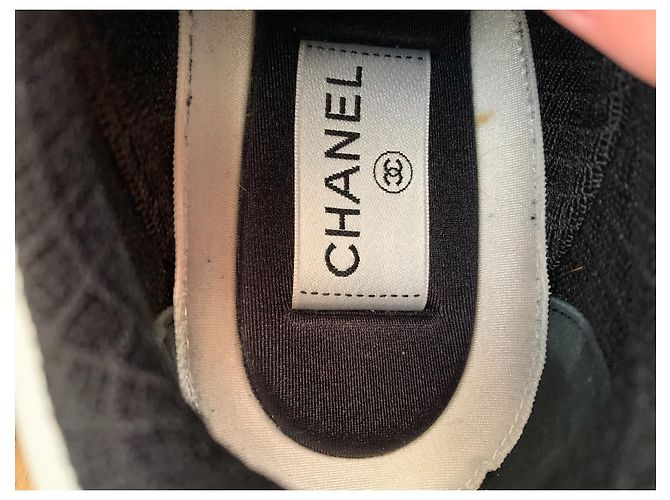 Chanel Sneaker Schwarz Weiß Stoff 37 - Ansicht 6