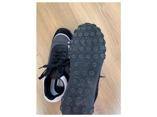 Chanel Sneaker Schwarz Weiß Stoff 37 - Ansicht 8