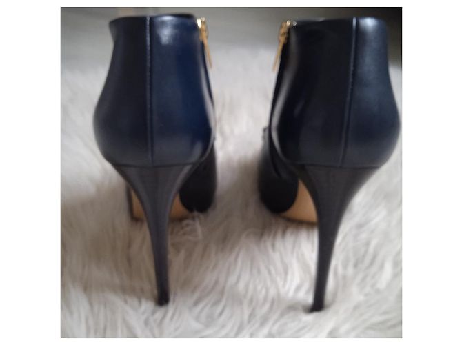 Stivaletti Salvatore Ferragamo in pelle blu navy - vista 13