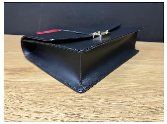 Borsa a tracolla Saint Laurent Sunset Medium nera in pelle verniciata Nero - vista 2