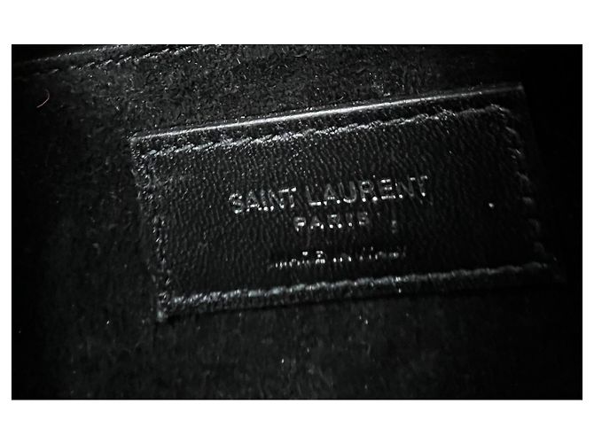 Borsa a tracolla Saint Laurent Sunset Medium nera in pelle verniciata Nero - vista 7