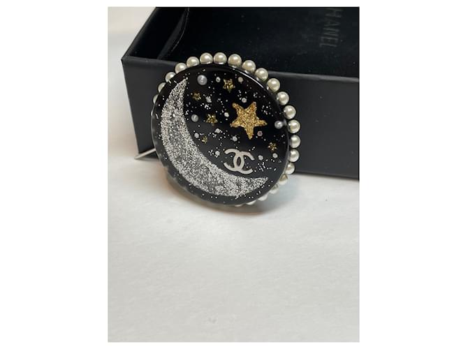 Spilla Chanel Galaxy con Perle e Paillettes Nero - vista 10