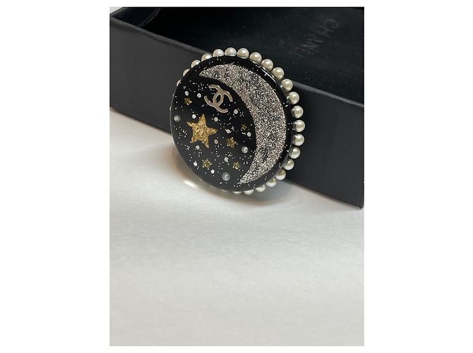 Spilla Chanel Galaxy con Perle e Paillettes Nero - vista 13