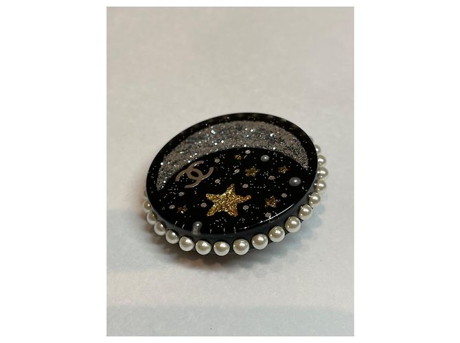 Spilla Chanel Galaxy con Perle e Paillettes Nero - vista 14