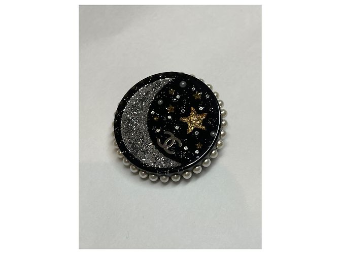 Spilla Chanel Galaxy con Perle e Paillettes Nero - vista 15