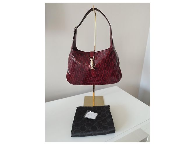 Zaino Gucci Jackie Rosso scuro Vernice Bordò - vista 7